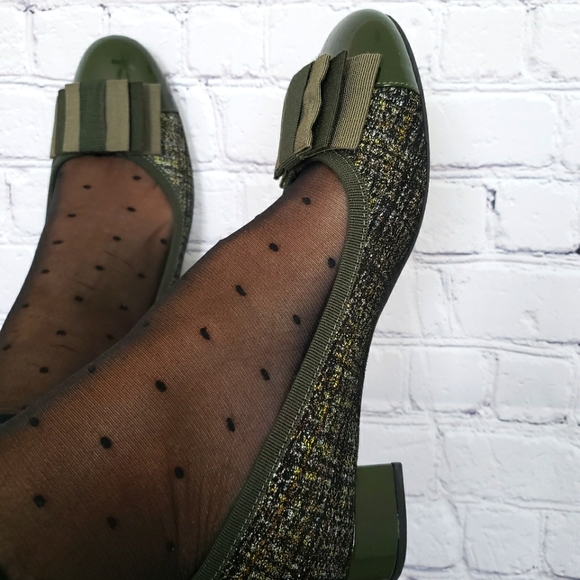 FERCA 81 Italian Genuine Leather Cap Toe Low Heel Green Tweed Pump--NEW--7.5 - Picture 5 of 16